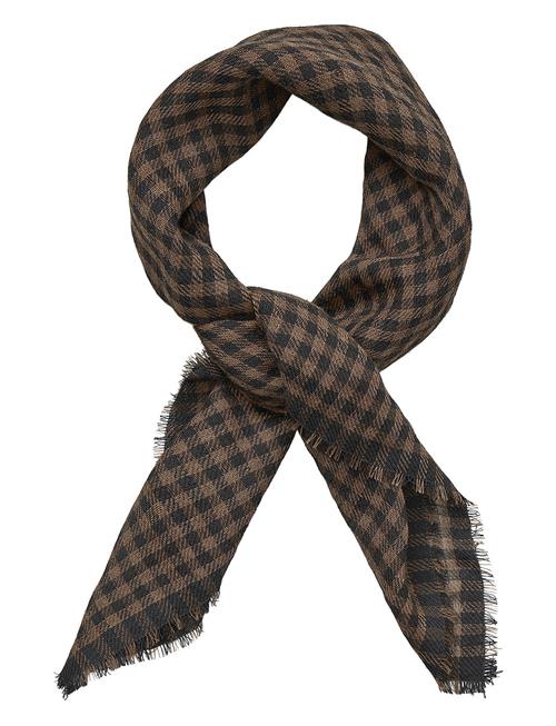 Se Becksöndergaard Gingham Wica Scarf Becksöndergaard Brown ved Booztlet