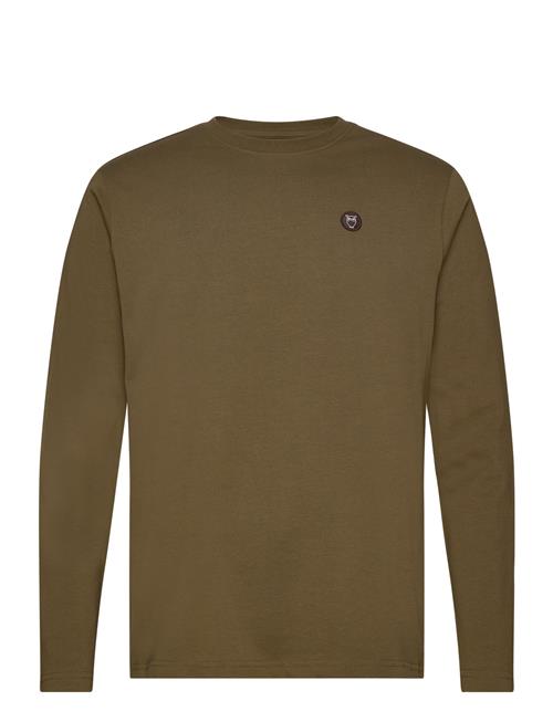 Knowledge Cotton Apparel Viggo Badge Long Sleeve - Regenerat Knowledge Cotton Apparel Khaki