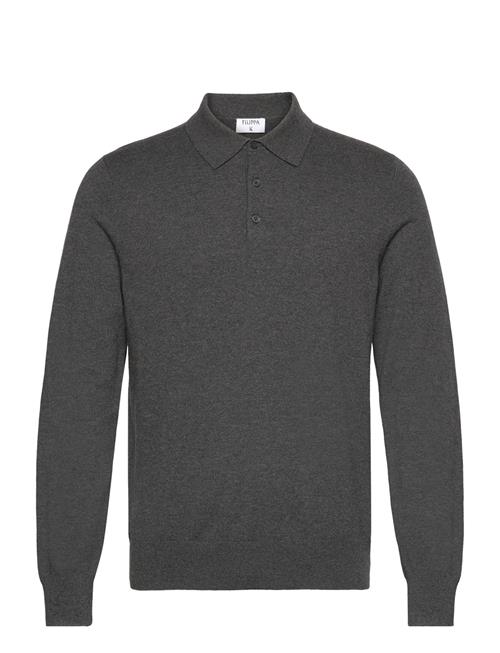 Se Filippa K Knitted Polo Shirt Filippa K Grey ved Booztlet