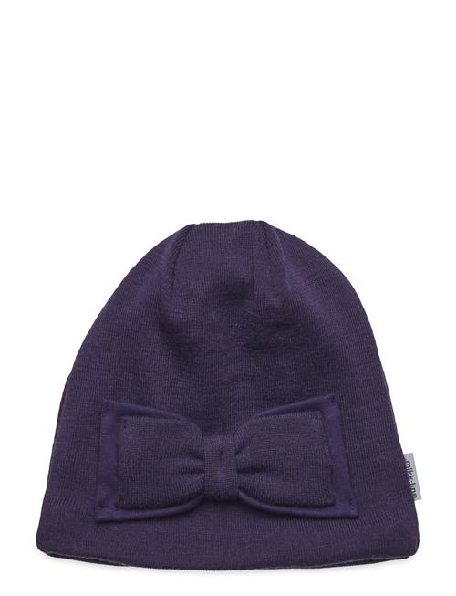 Wool Hat W. Bow Mikk-line Purple