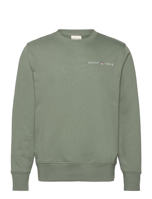 Se GANT Printed Graphic C-Neck Sweat GANT Green ved Booztlet