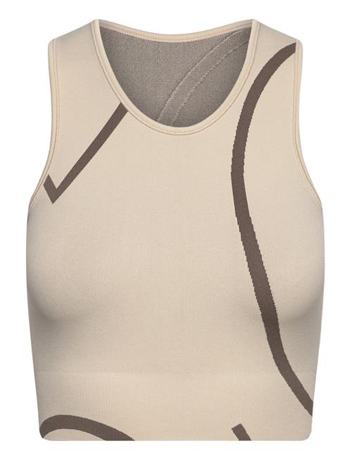 Se Moonchild Yoga Wear Loud Logo Crop Top Moonchild Yoga Wear Beige ved Booztlet