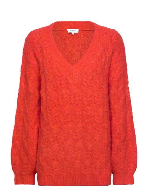 Cable Knit V-Neck Rosemunde Red