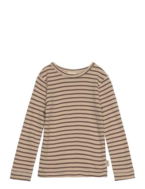 Petit Piao T-Shirt L/S Modal Striped Petit Piao Brown