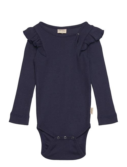 Body L/S Modal Frill Petit Piao Navy