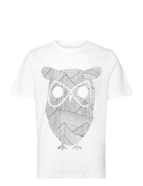 Knowledge Cotton Apparel Regular Fit Mountain T-Shirt - Rege Knowledge Cotton Apparel White