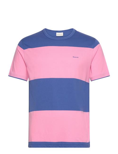 Se GANT Bar Stripe Ss T-Shirt GANT Pink ved Booztlet