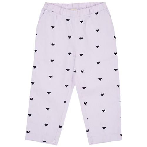 Copenhagen Colors Twill Heart Pants Lavender med Navy Hearts | Lilla | 104 cm