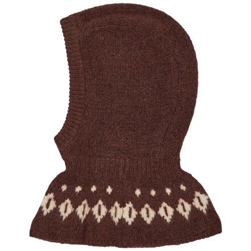 Copenhagen Colors Balaclava i Dark Brown og Cream | Brun | 48/50 cm