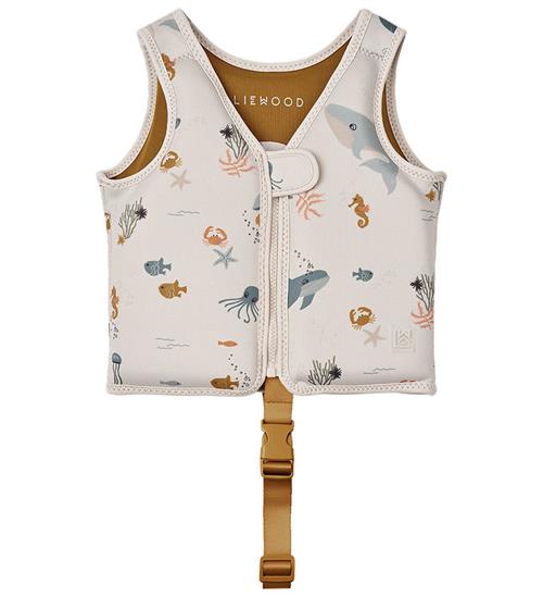 Se Liewood Liewood SvÃ¸mmevest - 15-19 kg - Dove - Sea Creature/Sandy ved KidsWorld