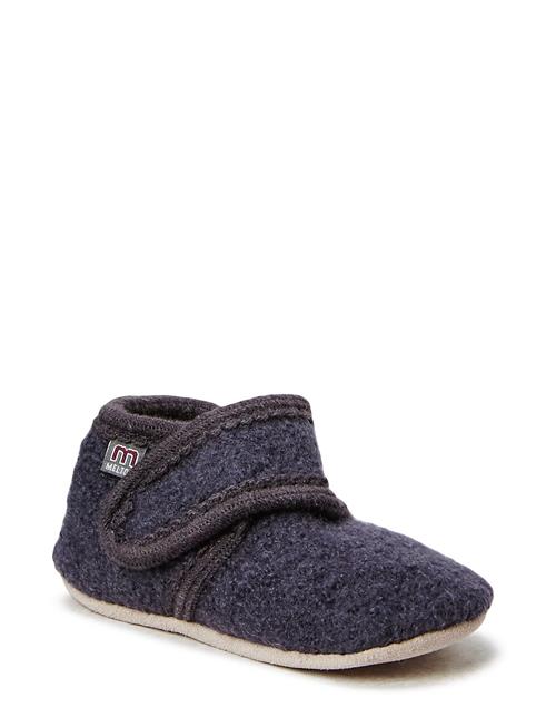 Wool Slippers With Velcro Melton Grey