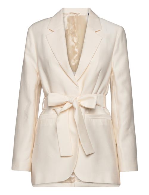 Se GANT Regular Fluid Belted Blazer GANT Cream ved Booztlet