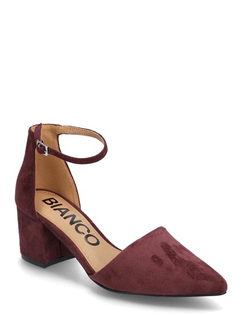 Se Bianco Biadevived Pump Micro Suede Bianco Burgundy ved Booztlet