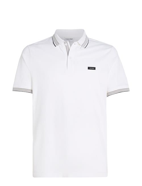 Se Calvin Klein Stretch Pique Multi Tipping Polo Calvin Klein White ved Booztlet