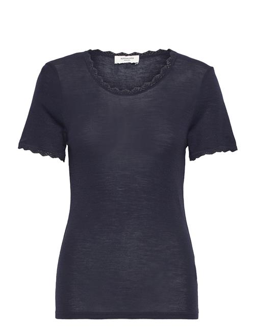 Rosemunde Rwsamber Ss T-Shirt W. Lace Rosemunde Navy