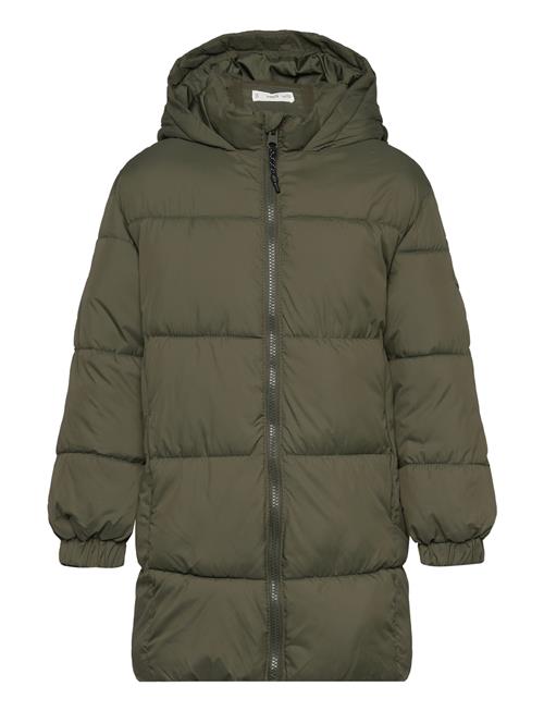 Mango Quilted Long Coat Mango Green