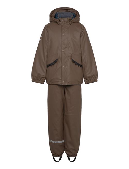 Pu Rain Set Rec Warm Animal Susp104 Mikk-line Brown