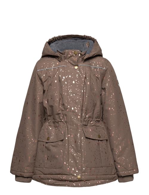 Polyester Girls Jacket - Glitter Mikk-line Brown