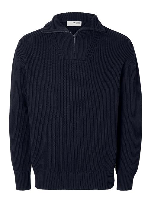 Selected Homme Slhdry Ls Knit Relaxed Half Zip Selected Homme Navy