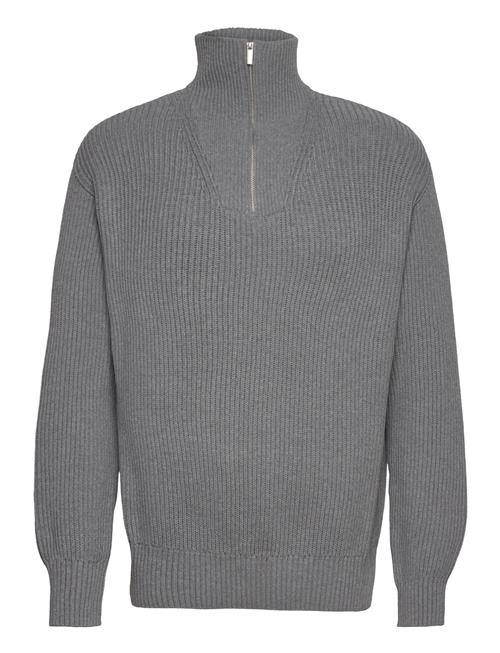 Selected Homme Slhdry Ls Knit Relaxed Half Zip Selected Homme Grey