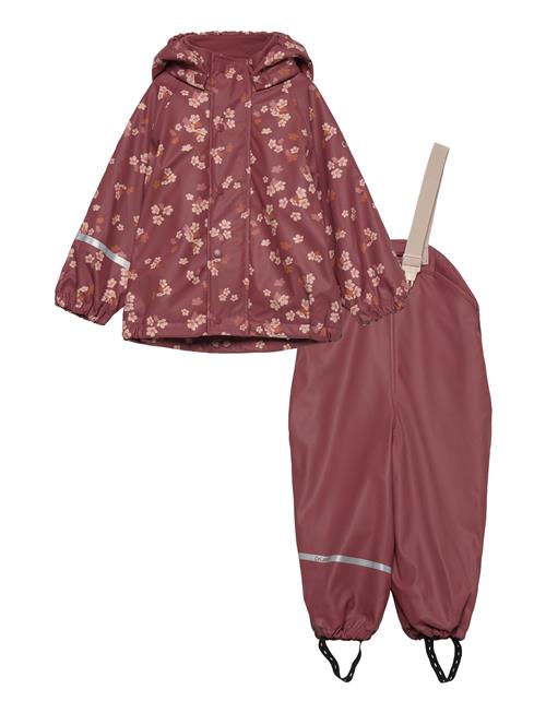 Se CeLaVi Rainwear Set - Aop, W. Fleece CeLaVi Red ved Booztlet