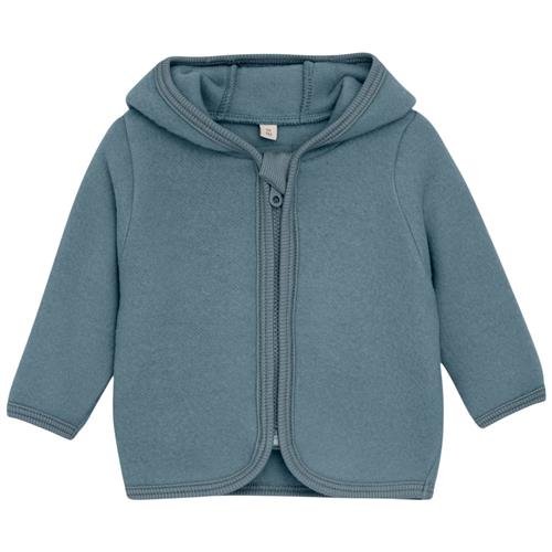 Se Huttelihut Jakke Ears Wool Fleece (S) Stormy Weather | Grå | 74 cm ved Babyshop