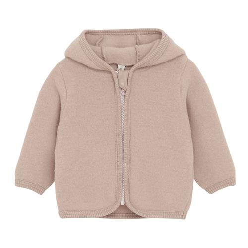 Huttelihut Jakke Ører Uld Fleece (M) Mahogany Rose | Lyserød | 80 cm