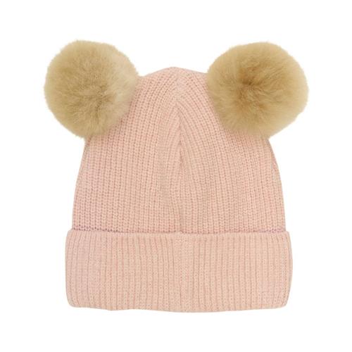 Huttelihut Hue Strik m. Alpaca Pompoms Mahogany Rose | Lyserød | 4-6 years