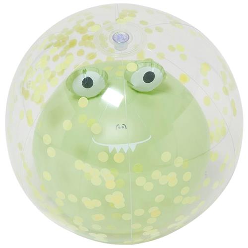 Se SUNNYLiFE 3D Oppustelig Strandbold Cookie the Croc Light Khaki | Grønn | 01 ved Babyshop