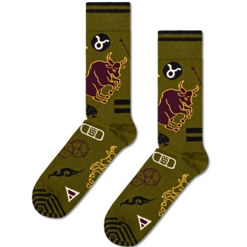 Se Happy socks Strømper Zodiac Signs Taurus Sock Grøn Mønster Str 41/46 ved Timarco