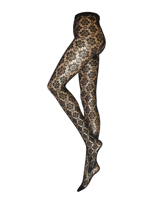 Se Lindex Tights Net Flower Repetitive Lindex Black ved Booztlet