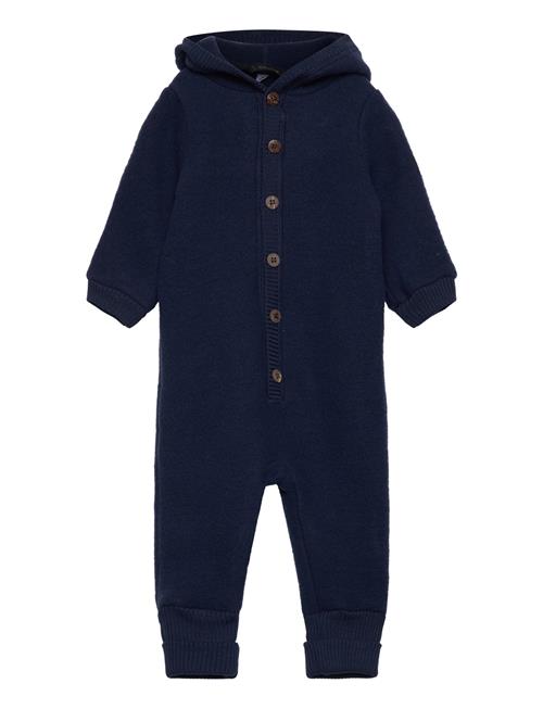 Wool Baby Suit W. Hood Mikk-line Navy