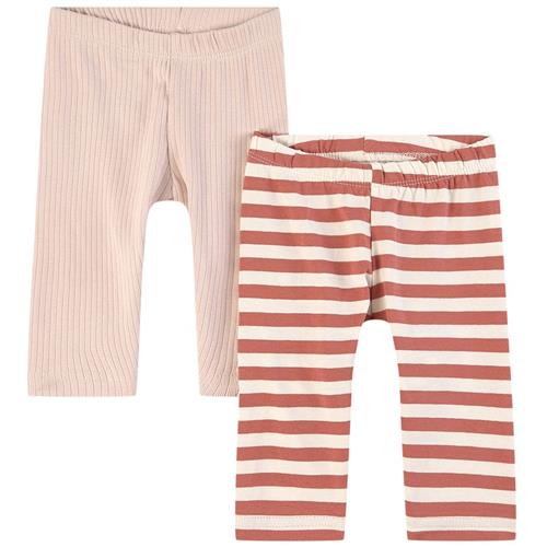 Se Minymo 2-pak Rib Leggings Canyon Rose | Lyserød | 56 cm ved Babyshop