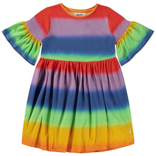 Se Molo GOTS Chasity Kjole Rainbow Spray | Blå | 92/98 cm ved Babyshop