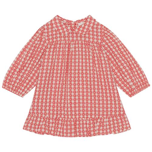 Flöss Ally Gingham Kjole Med Hjerter Rød | Rød | 74 cm