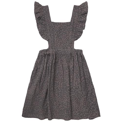 Tocoto Vintage Mini Animal Print Pinafore Kjole Dark Grey | Grå | 4 years