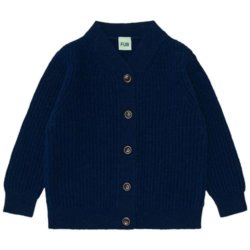 FUB Strikket Cardigan I Uld Royal Blue | Marine blå | 90 cm