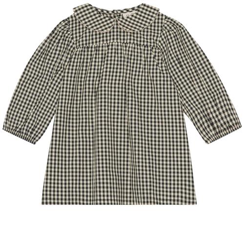 Flöss Esme Gingham Kjole Cremefarvet | Sort | 74 cm