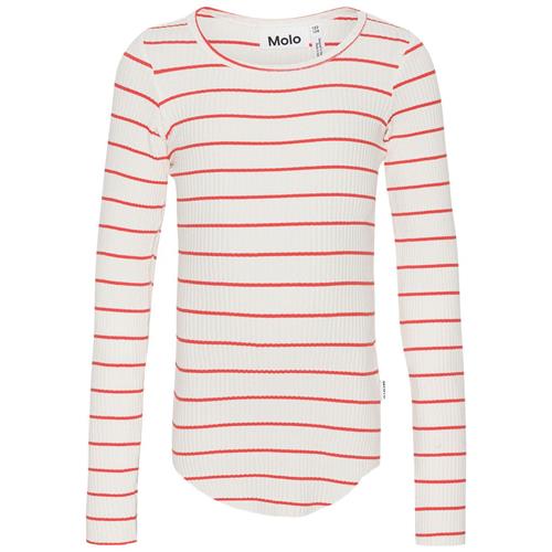 Molo GOTS Rochelle Langærmet T-shirt Shell Red | Hvid | 92/98 cm