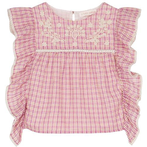 Se Louise Misha Mala Bluse Fuchsia Tartan Joy | Lyserød | 3 years ved Babyshop