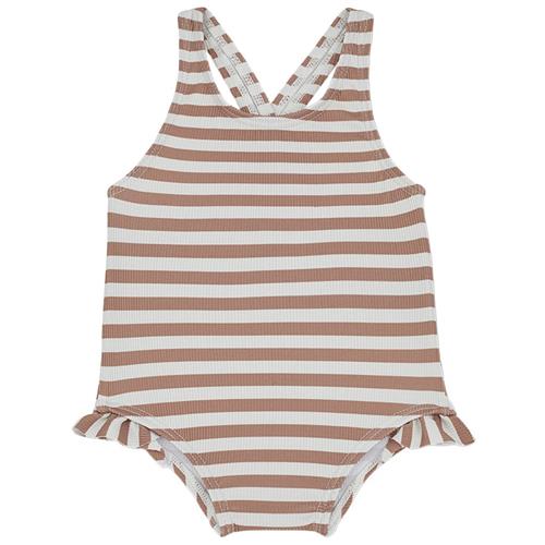 Se 1+ in the family Margherita Stribet Badedragt Aprikos | Orange | 18 months ved Babyshop