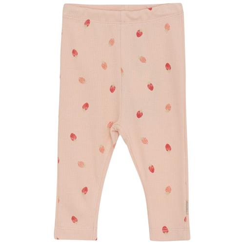 Minymo Mønstrete Ribbede Baby-leggings Spanish Villa | Lyserød | 68 cm