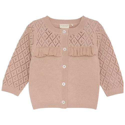 Se Fixoni GOTS Cardigan Mahogany Rose | Lyserød | 68 cm ved Babyshop