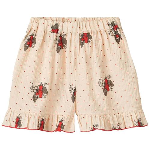 Fliink Summerbuzz Prikket Shorts Med Jordbær Sandsell | Beige | 12 months