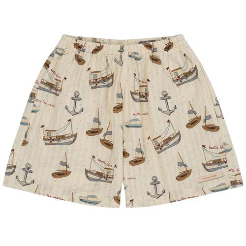 Se Konges Sløjd GOTS Ace Mønstret Shorts Sail Away | Beige | 18 months ved Babyshop