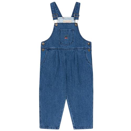 Se Konges Sløjd Magot Overalls Gots - Denim Blue Cherry | Blå | 18 months ved Babyshop