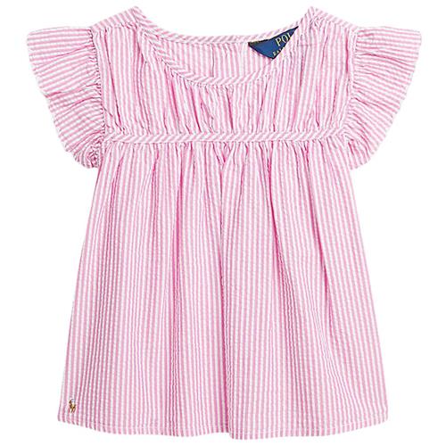 Se Ralph Lauren Stribet Bluse Rose | Lyserød | 88-93 cm ved Babyshop