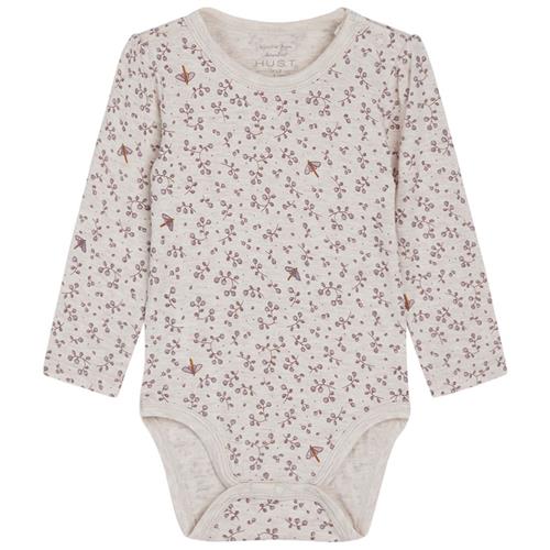 Se Hust&Claire Bonita Mønstret Babybody Wheat Melange | Beige | 56 cm ved Babyshop