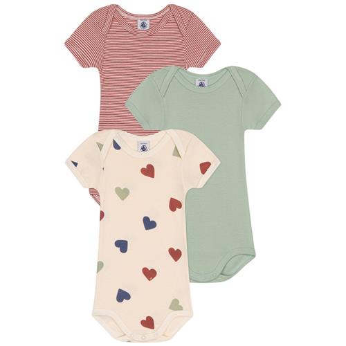 Petit Bateau 3-pak Babybodyer Multifarvede | Lyserød | 3 months