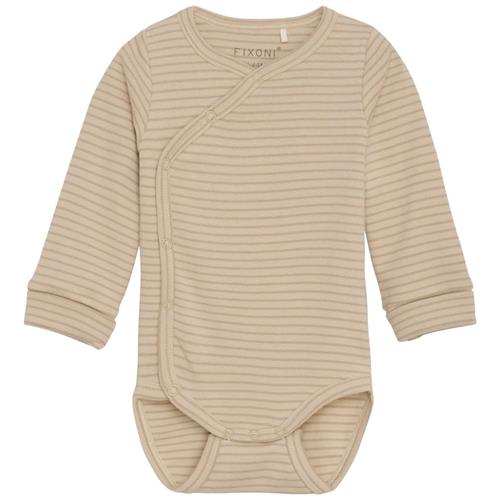 Se Fixoni GOTS Ribbet Wrap Body Doeskin | Beige | 56 cm ved Babyshop